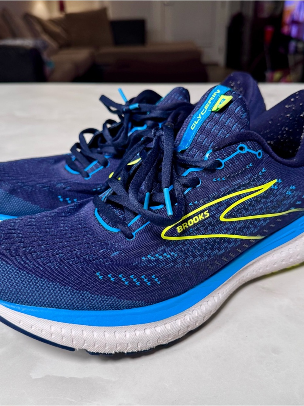 Brooks Glycerin 19 Blue Athletic Running Shoes Men's Size 13